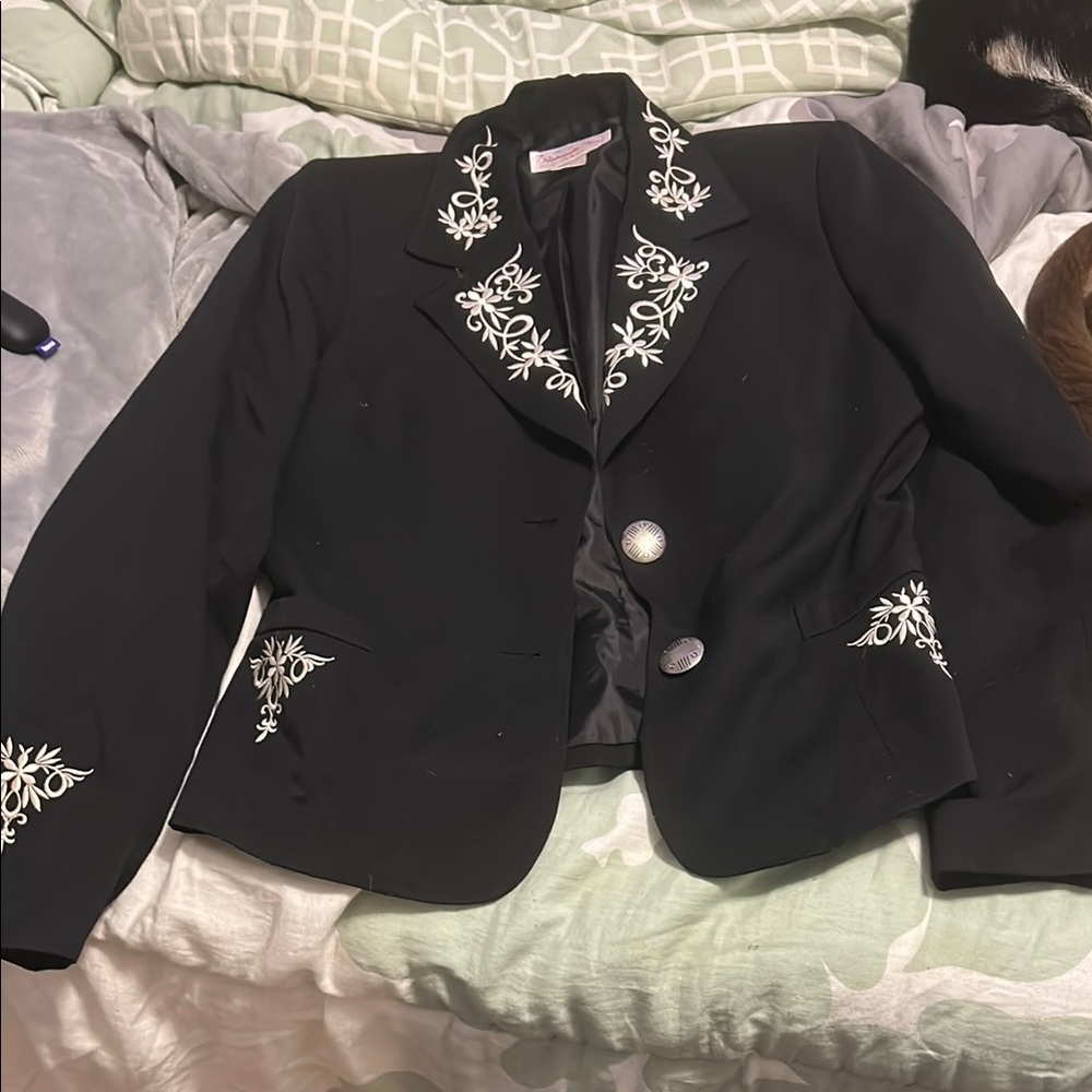 Embroidered Black Women's Jacket